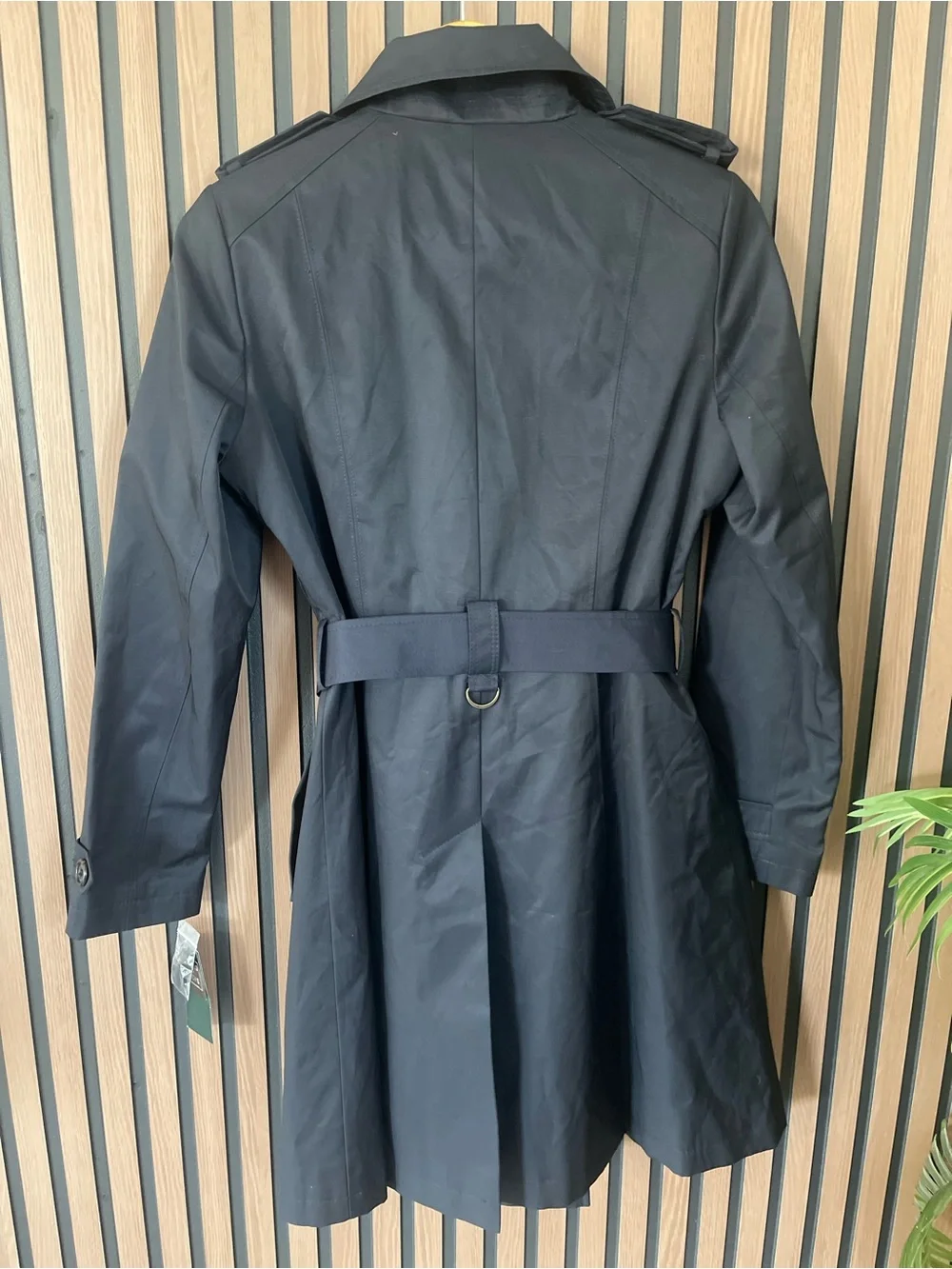 Lauren Ralph Lauren Navy Double Breasted Belted Trench Coat